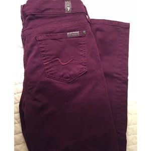 Seven for all mankind purple skinny jeans